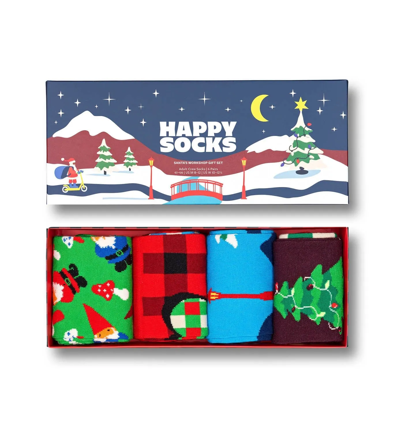 4 PACK SANTA S WORKSHOP SOCKS GIFT SET