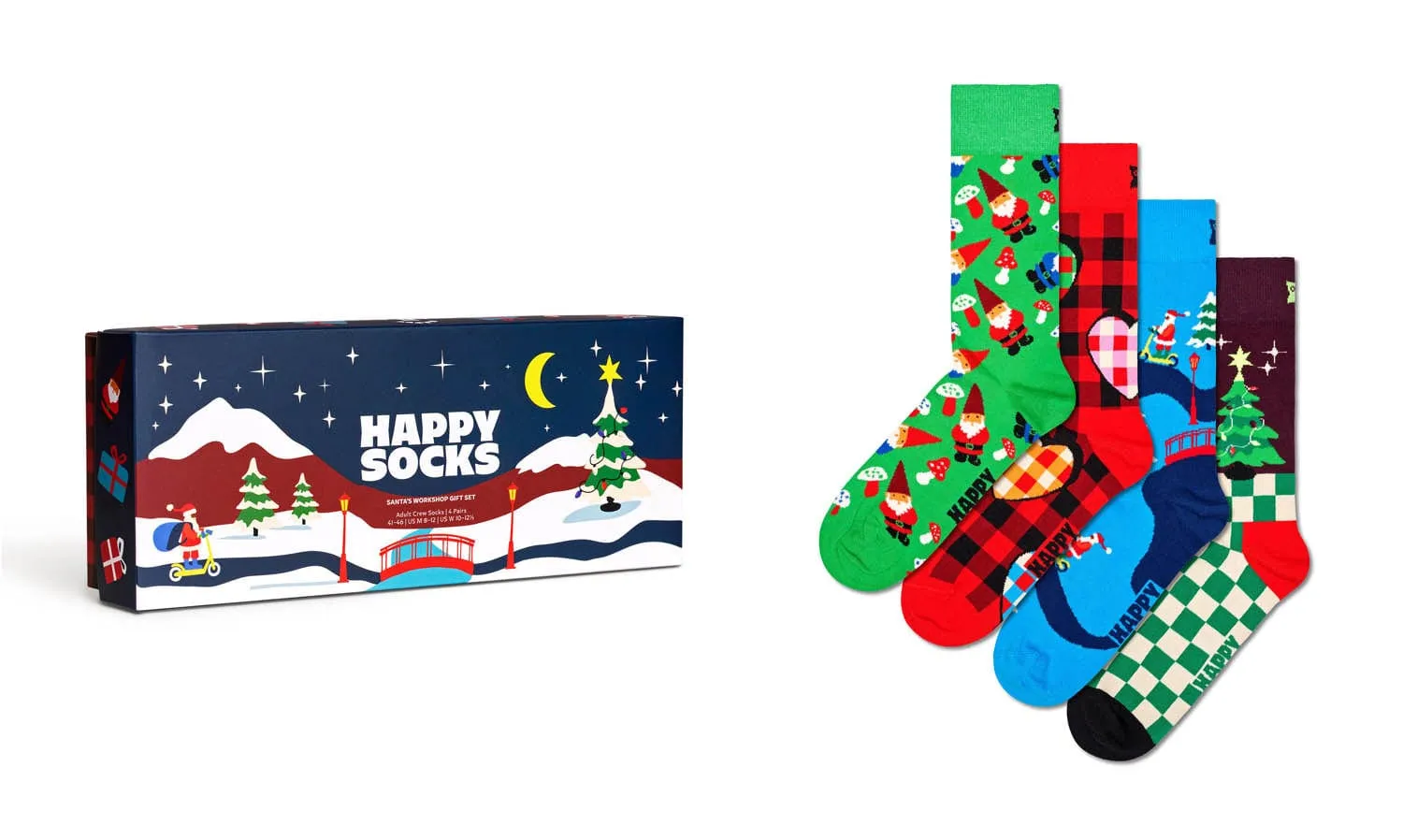 4 PACK SANTA S WORKSHOP SOCKS GIFT SET