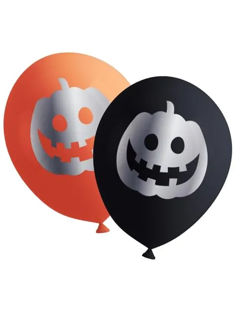 8 palloncini con zucca di Halloween - Happy Halloween