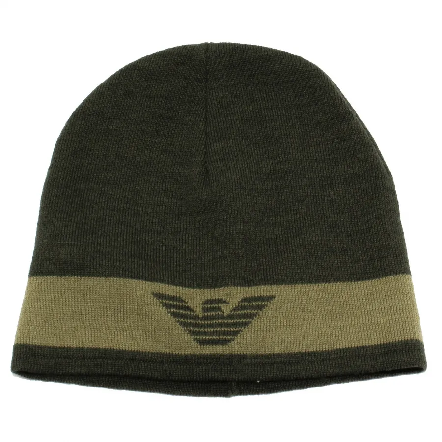 9664X cuffia BOY bimbo ARMANI JUNIOR GREEN mix wool beanie hat