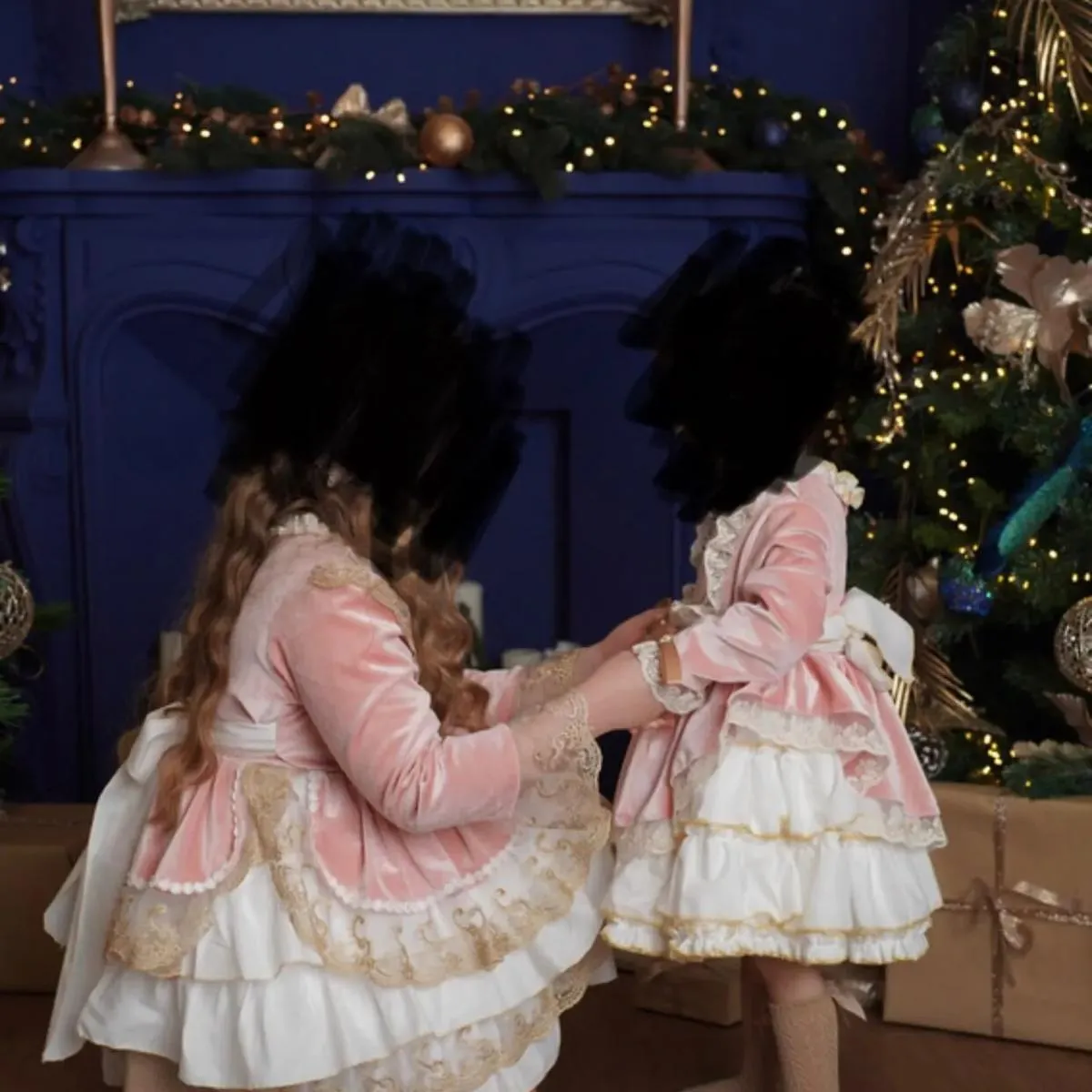 Abito da festa per bambina, nuovo abito vintage spagnolo Lolita, abito gonfio in pizzo, festa di Natale, abito da principessa pa