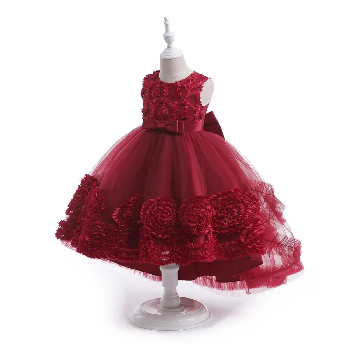 Abito da principessa di Natale per ragazza, matrimonio, festa di compleanno, costume per bambini, con fiocco, abito da ballo, el