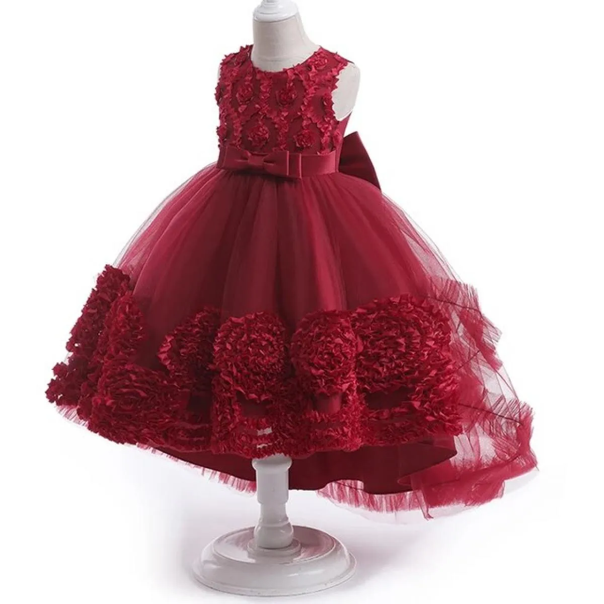 Abito da principessa di Natale per ragazza, matrimonio, festa di compleanno, costume per bambini, con fiocco, abito da ballo, el