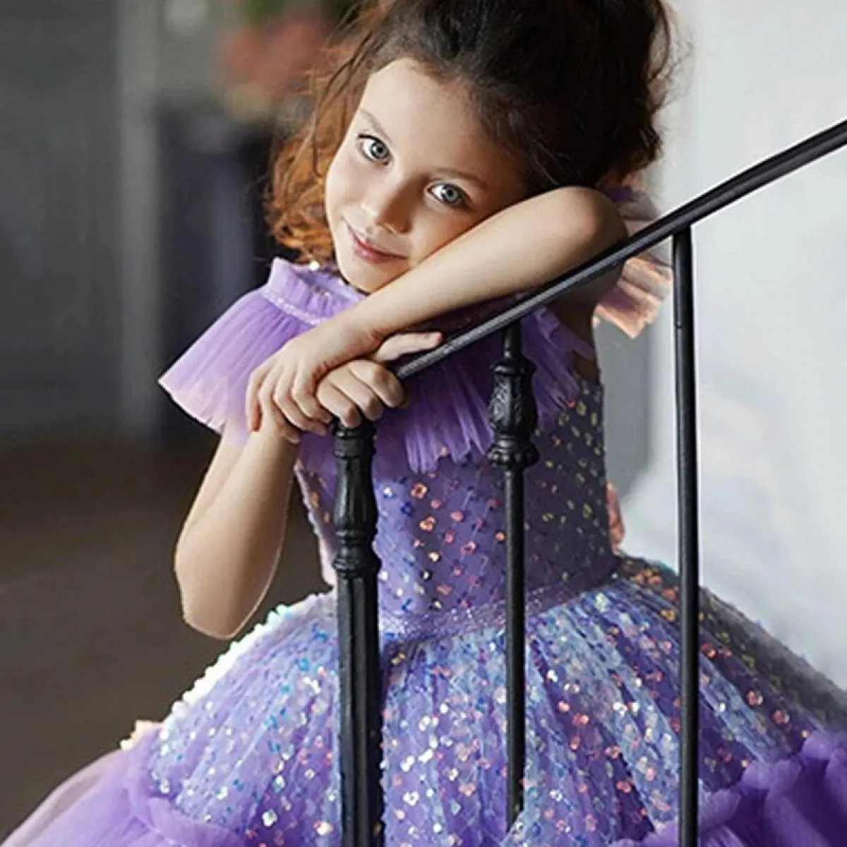 Abito da principessa in rete con paillettes, abito natalizio per ragazze, vestito da ballo per ragazze, Natale