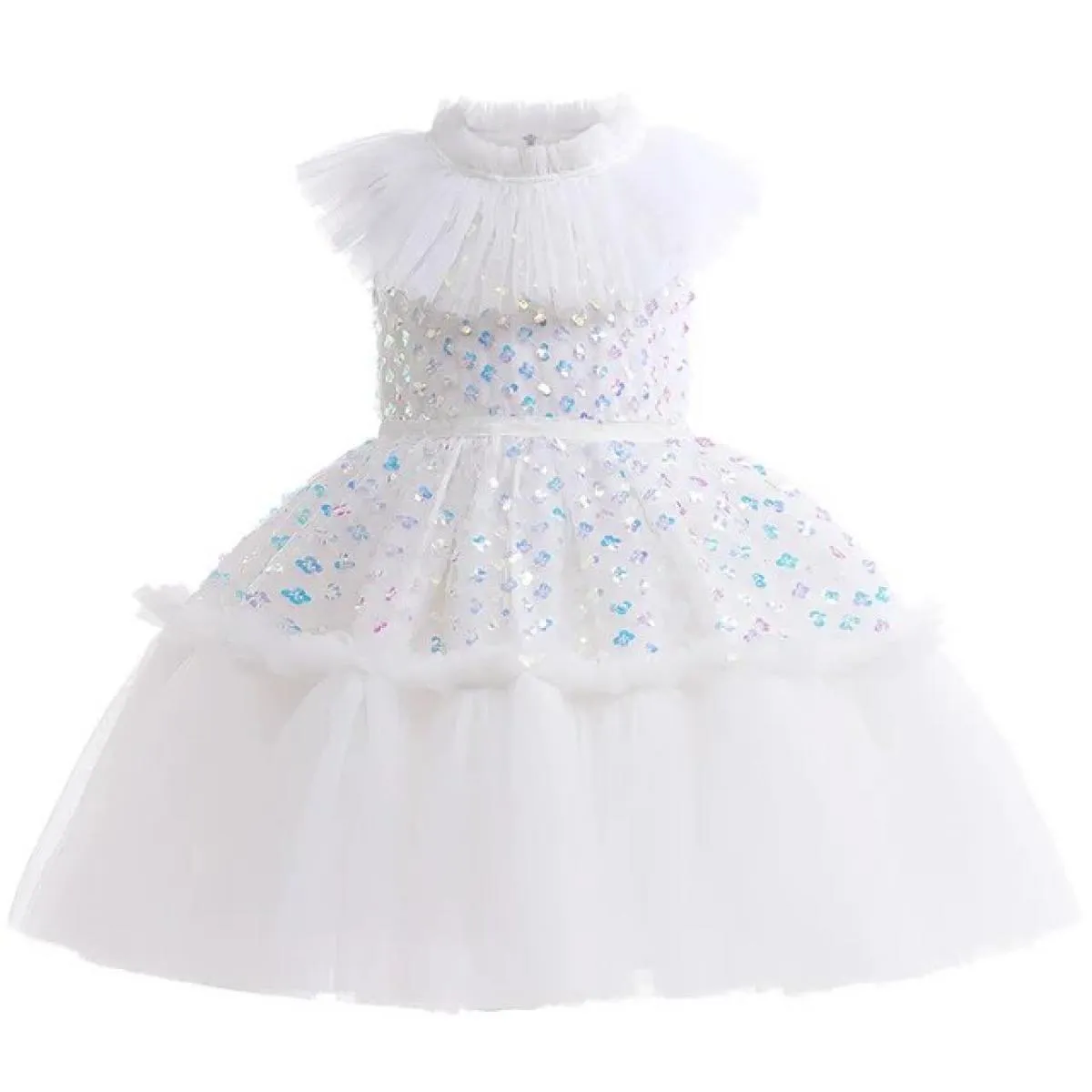 Abito da principessa in rete con paillettes, abito natalizio per ragazze, vestito da ballo per ragazze, Natale