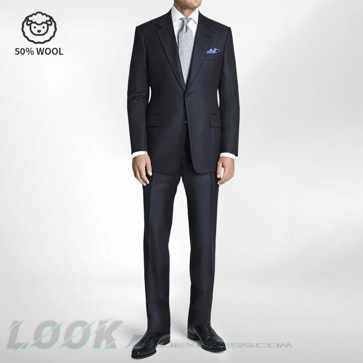 Abito da uomo premium da uomo, abbigliamento formale professionale, ideale per lavoro e matrimoni, 50% lana, vestibilità persona