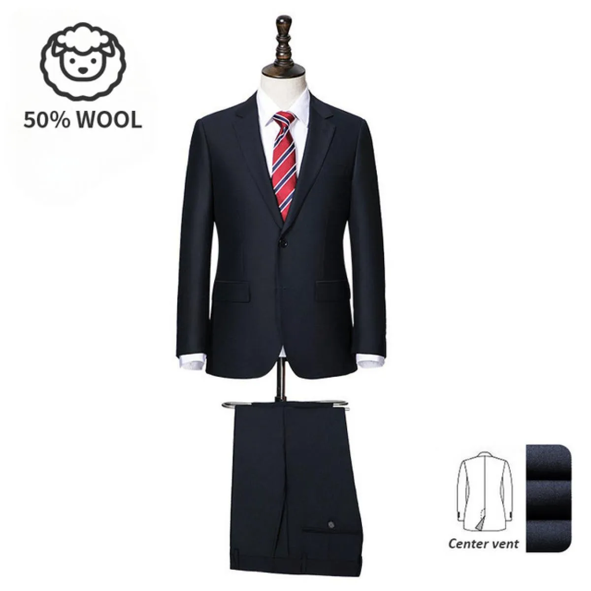 Abito da uomo premium da uomo, abbigliamento formale professionale, ideale per lavoro e matrimoni, 50% lana, vestibilità persona