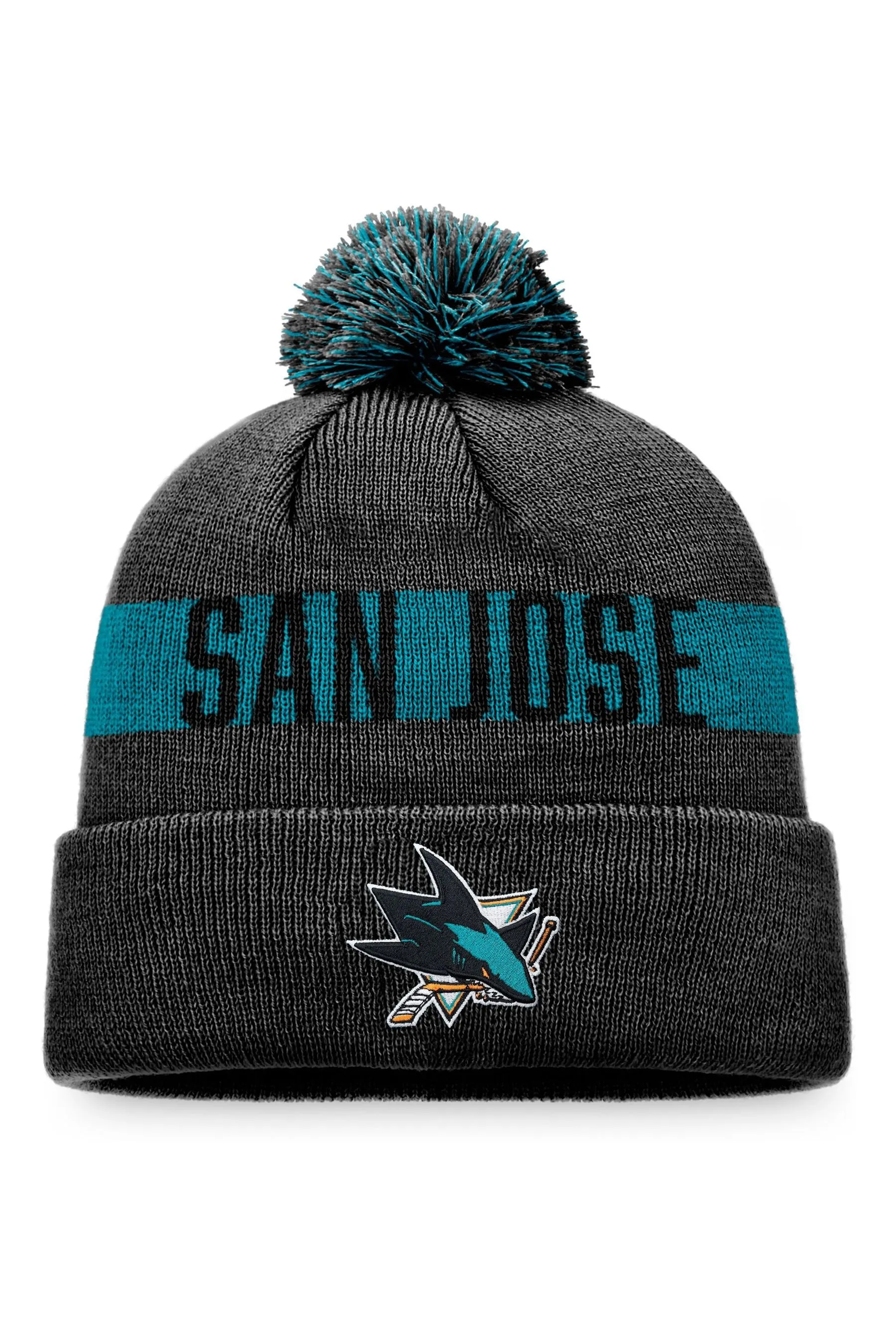 adidas NHL - San Jose Sharks Fundamental - Cappello con pompon