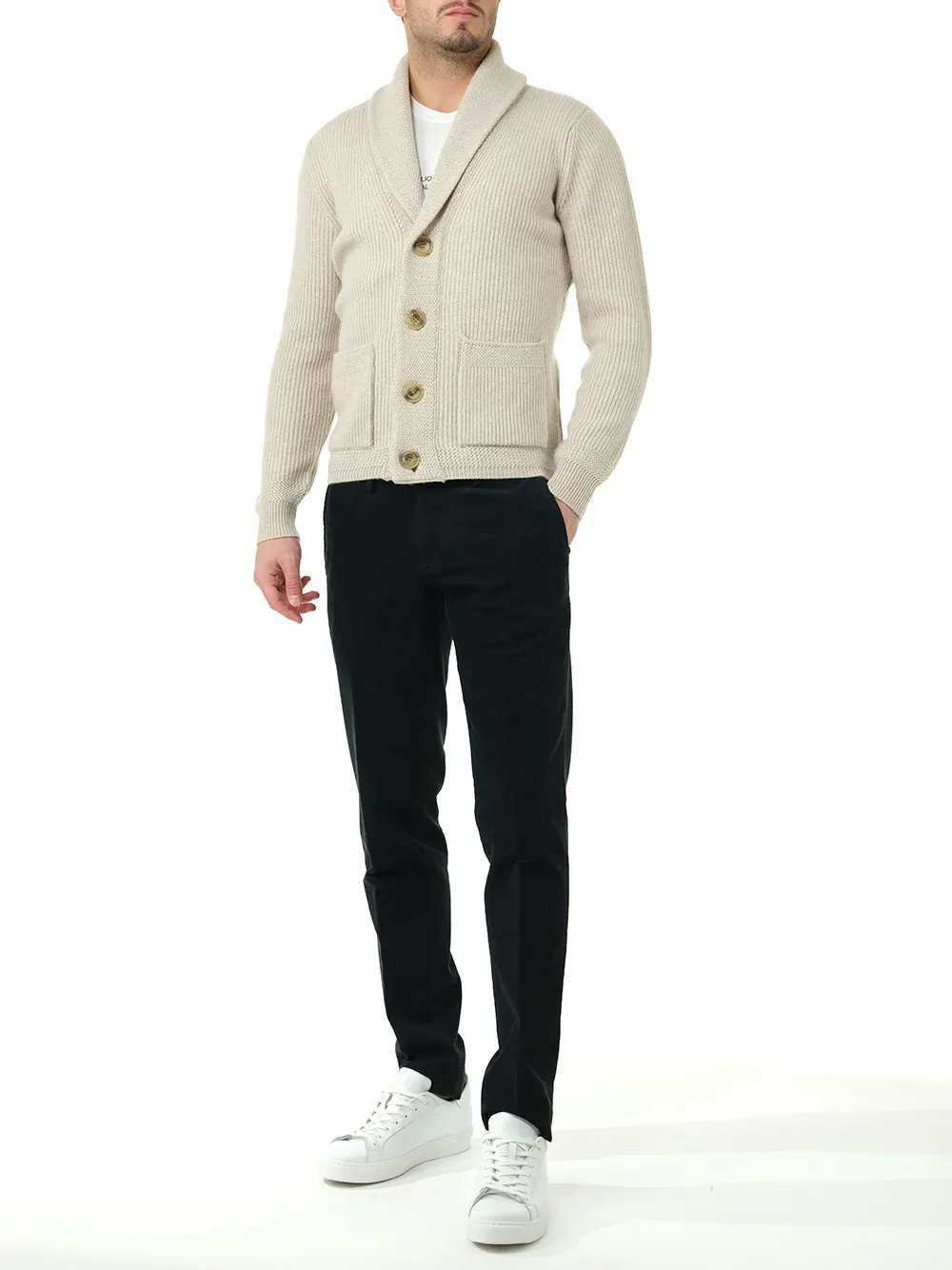   Al Duca D'aosta  Cardigan in cashmere beige  