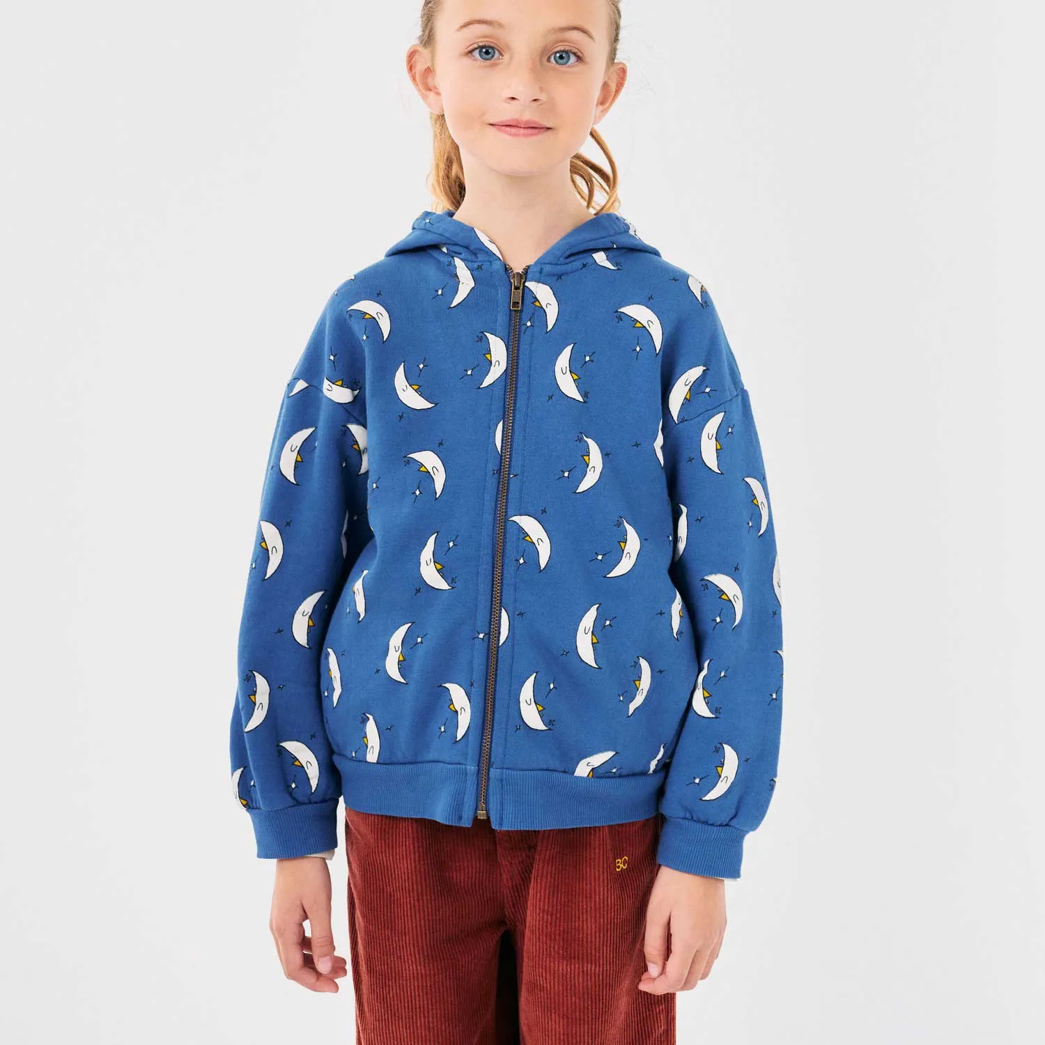 Beneath the Moon all over zipped hoodie