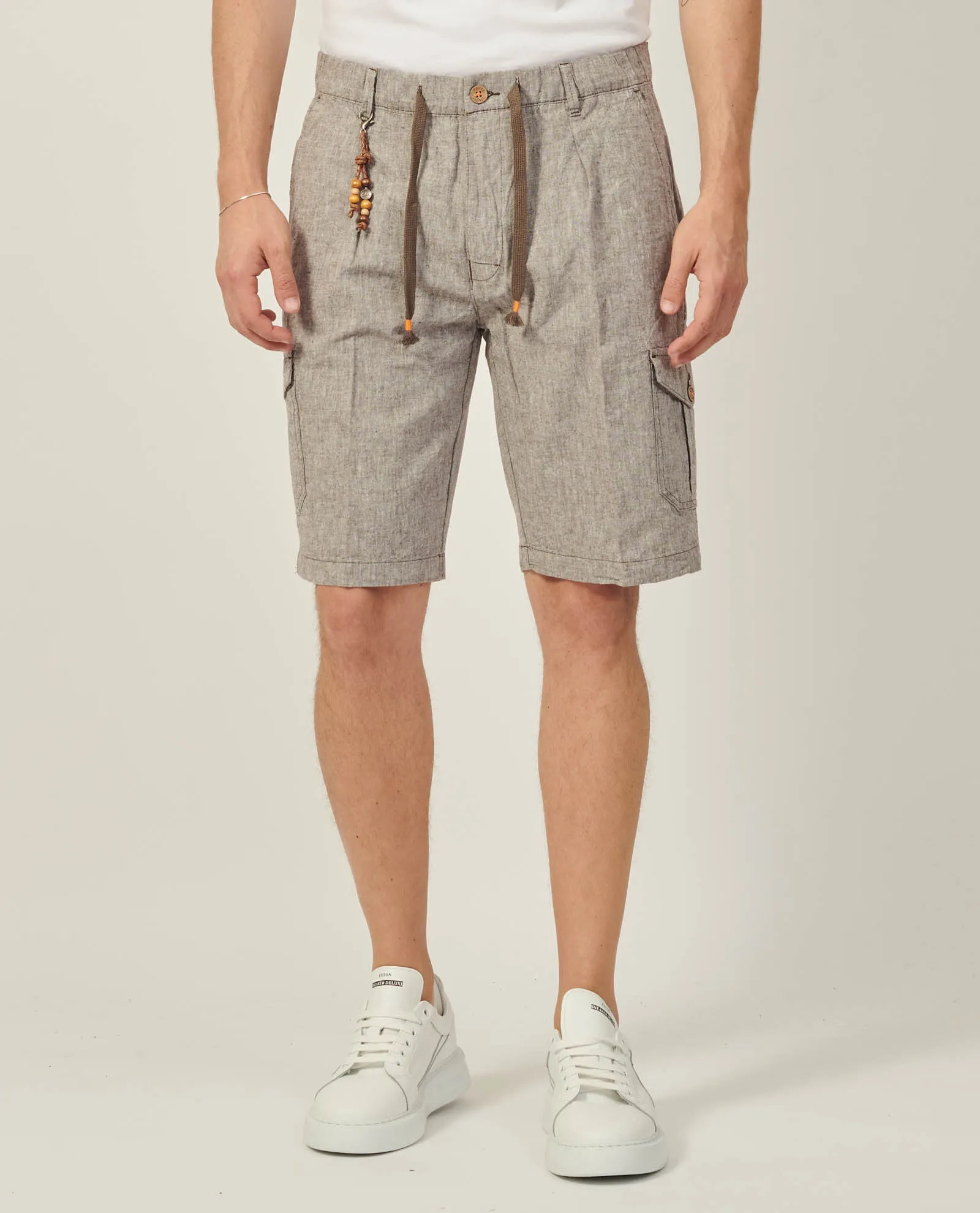 Bermuda uomo Yes Zee modello cargo in lino