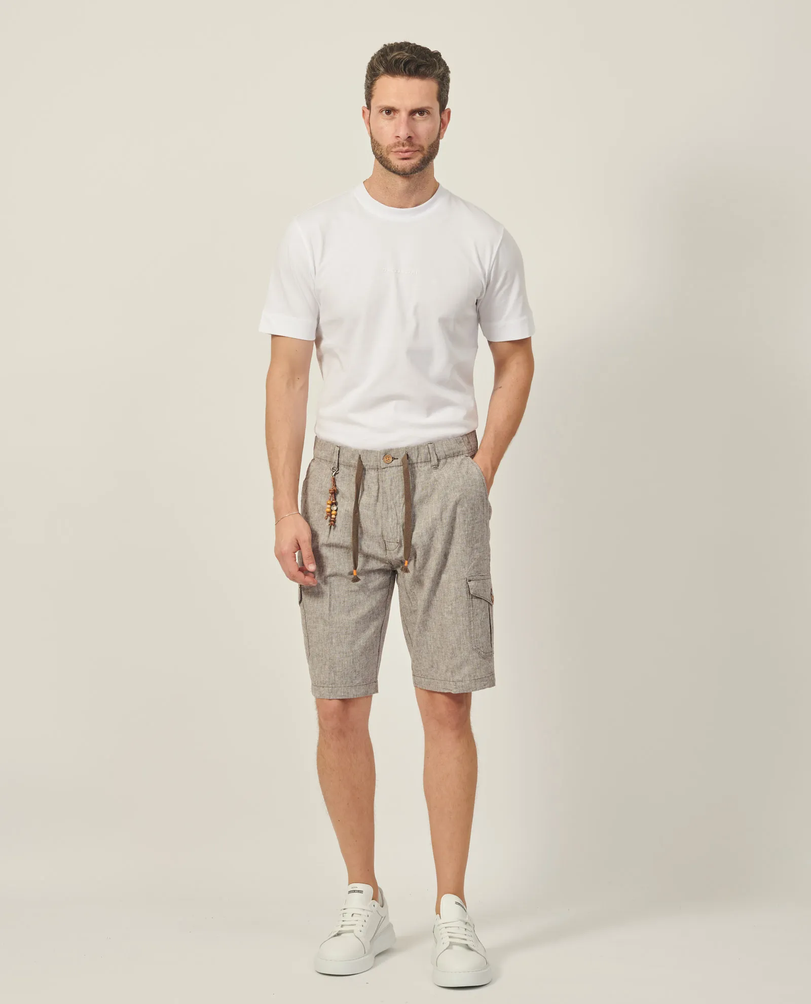 Bermuda uomo Yes Zee modello cargo in lino