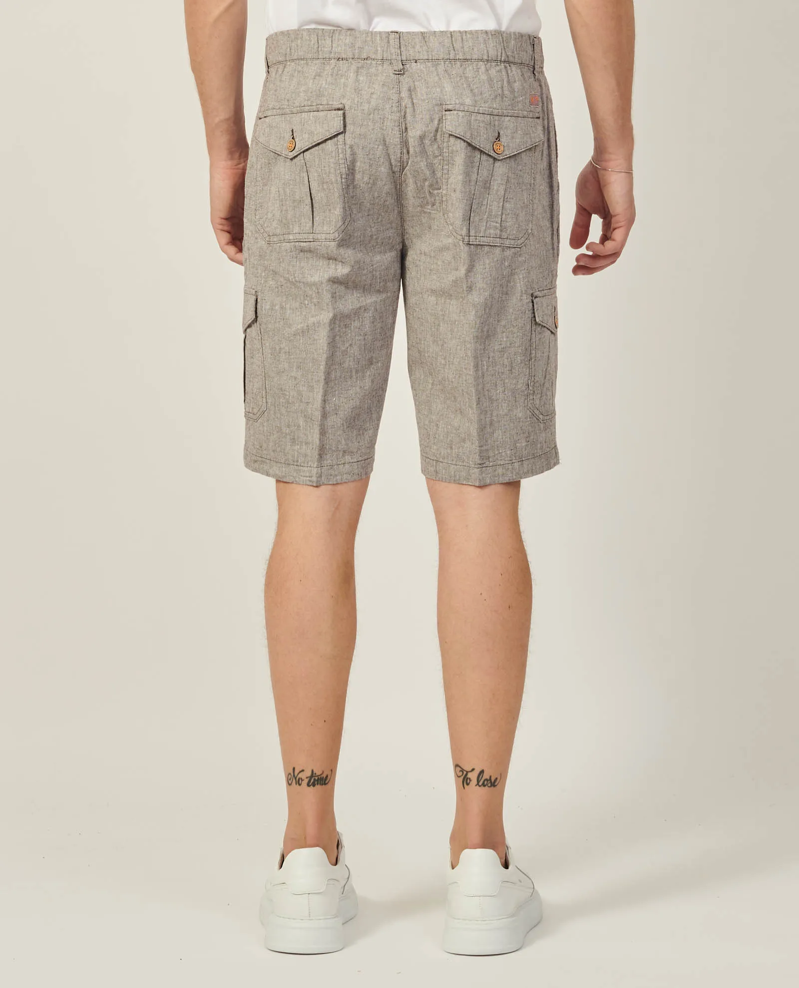 Bermuda uomo Yes Zee modello cargo in lino