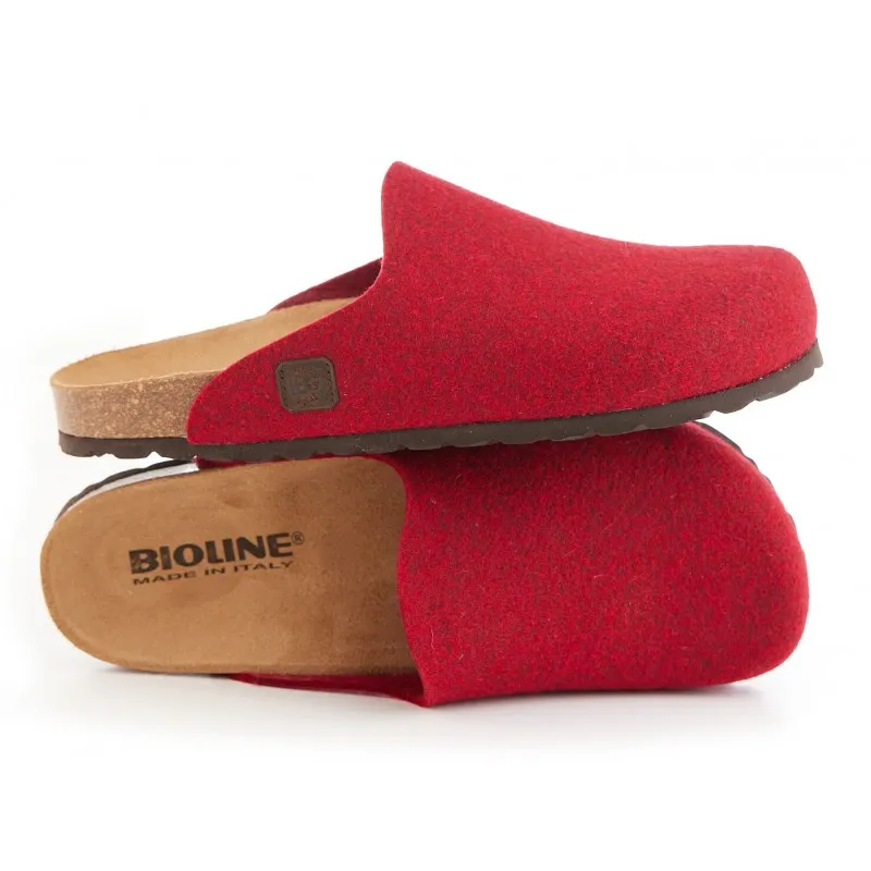 Bioline-saty Bioline Saty 3048 Merinos Love 192 Ciabatta Lana Cotta Rosso Donna