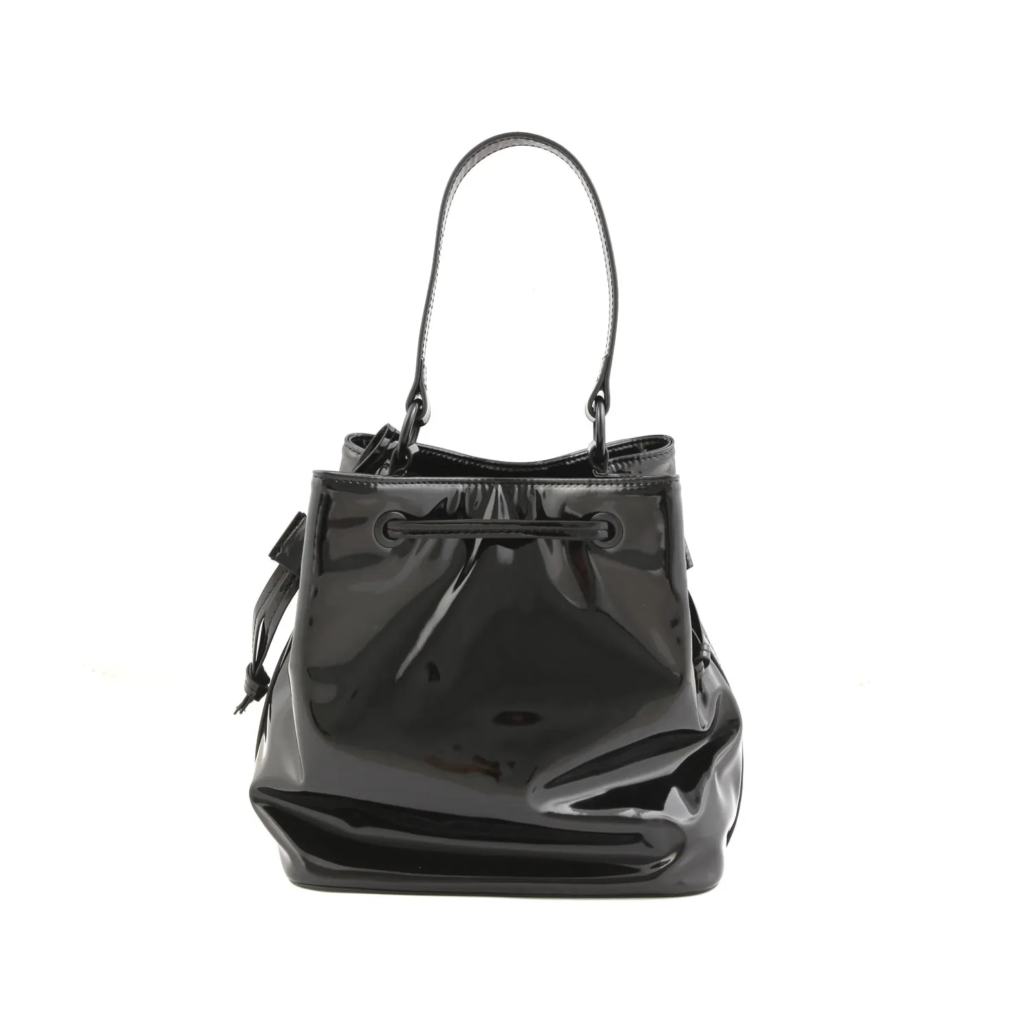 Borsa A Secchiello Nero Lucido Bambina E Teen