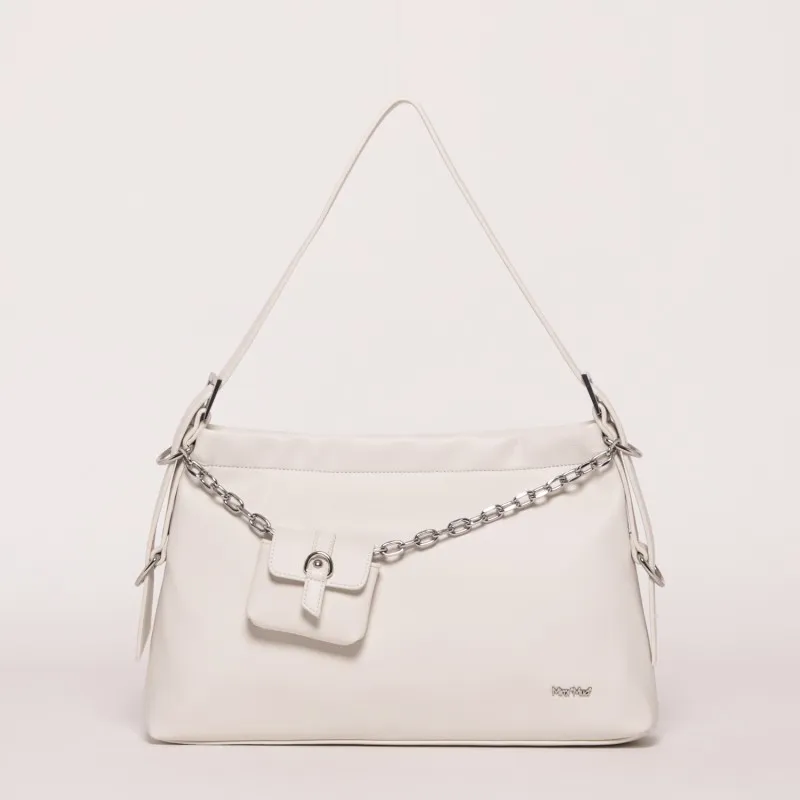 Borsa a spalla con pochettina Bianco