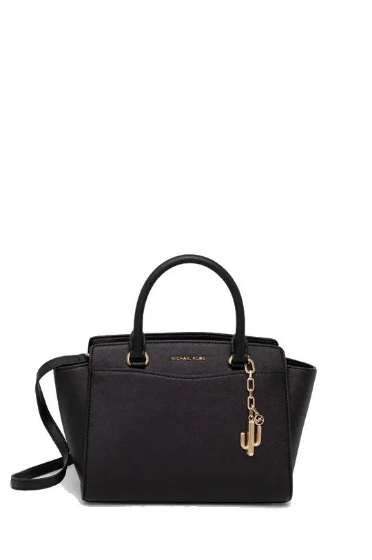 BORSA NERA "SELMA" IN PELLE SAFFIANO