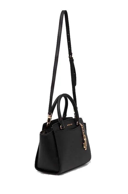 BORSA NERA "SELMA" IN PELLE SAFFIANO