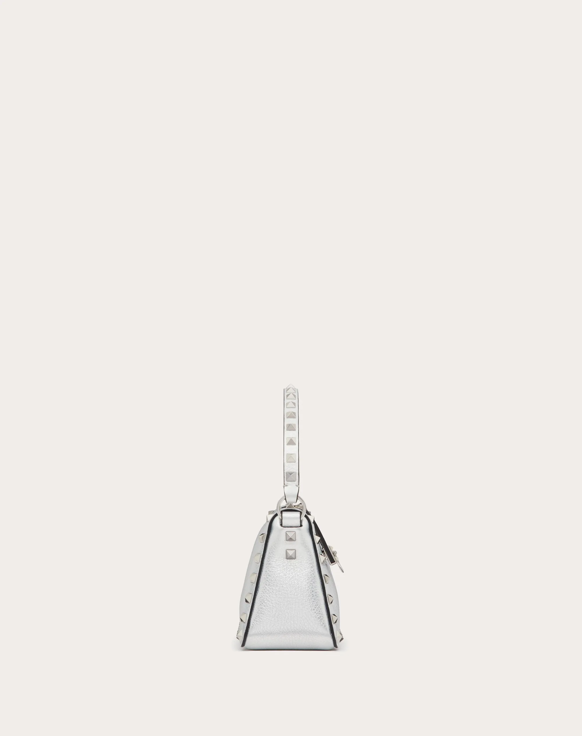 BORSA PICCOLA A TRACOLLA ROCKSTUD IN VITELLO GRANATO METALLIZZATO