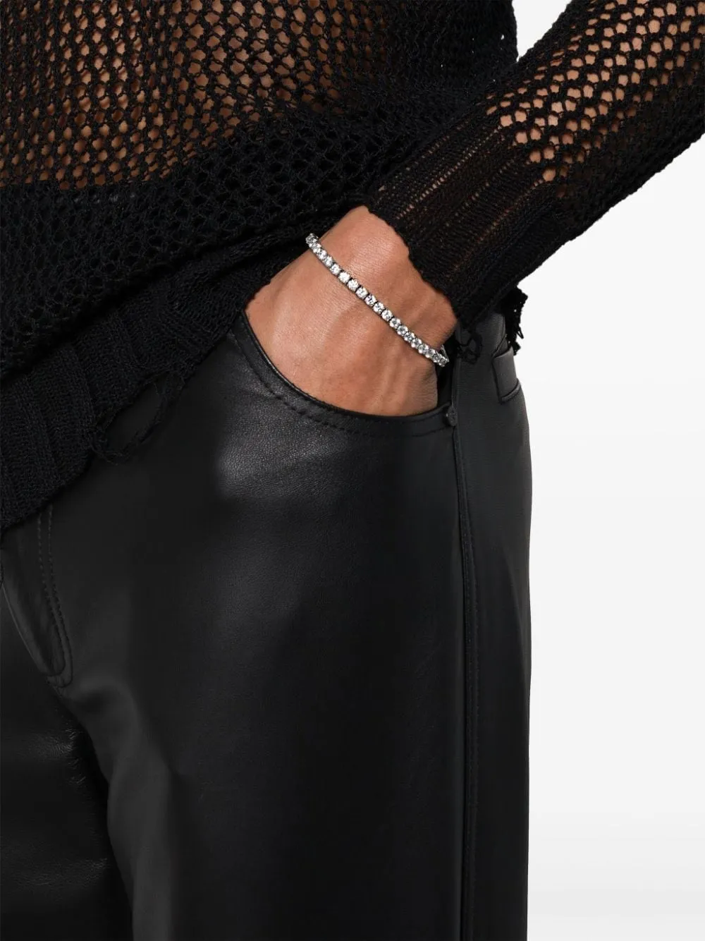Bracciale tennis con cristalli incastonati in argento di Darkai - unisex