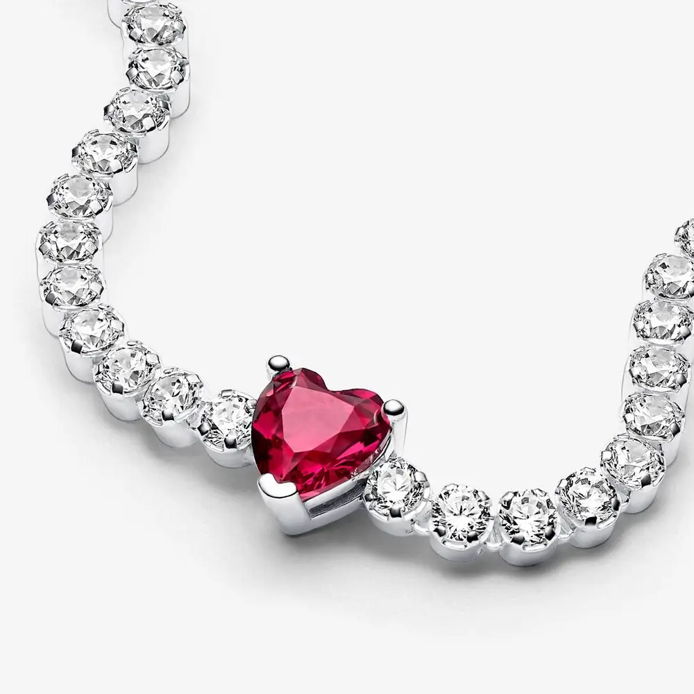 BRACCIALE TENNIS CUORE ROSSO PANDORA