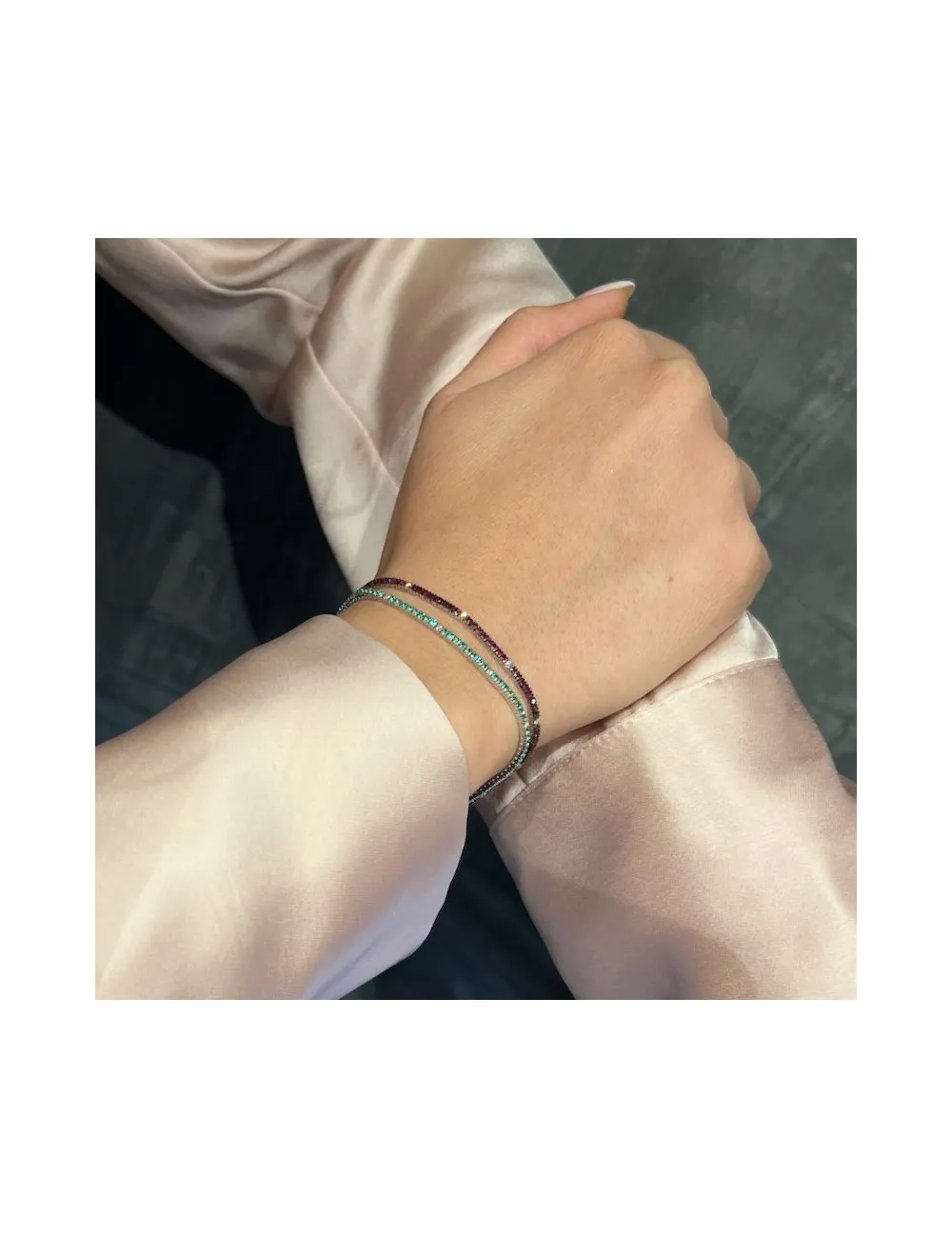 Bracciale tennis in Rubini e Brillanti