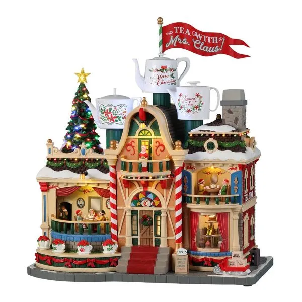 Caffetteria di Mamma Natale Tea With Mrs. Claus H 35 cm Edificio con Effetto Fumo Lemax – 35018