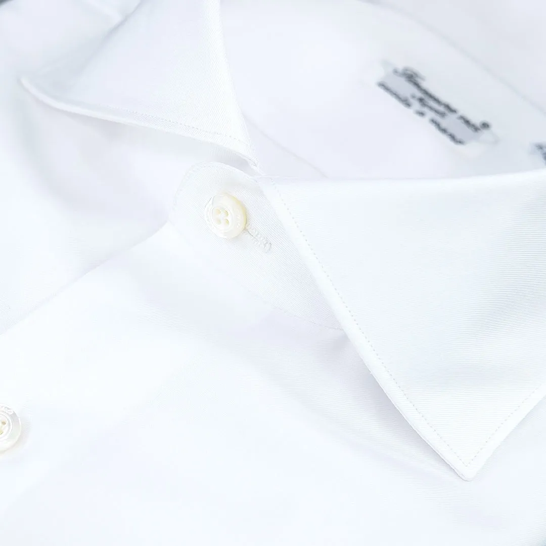 Camicia FINAMORE Milano in Cotone Twill Dobby Bianca