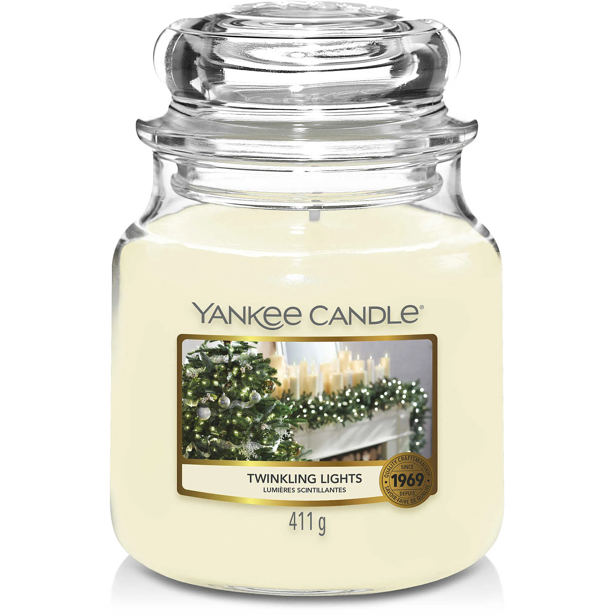 Candela Yankee Candle Giara, Media Natale colore Bianco