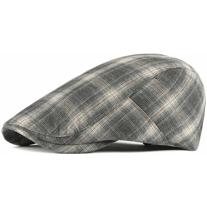 Cappello estivo in cotone a quadri di tonalità elegante Grigio scuro