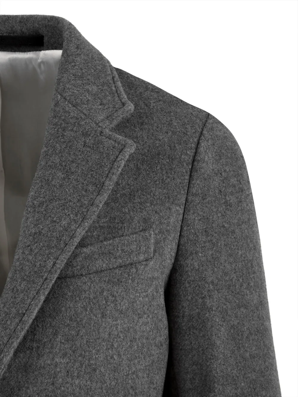 Cappotto Uomo lungo monopetto Grigio