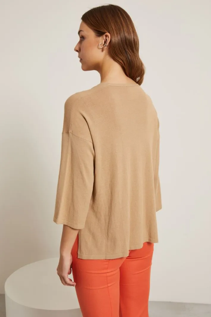 Cardigan con lembi da annodare