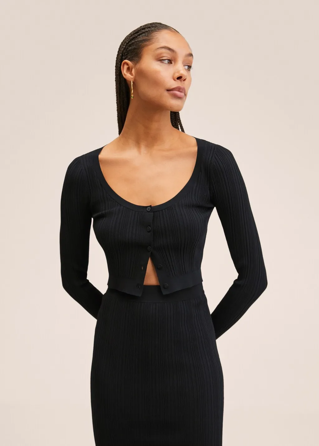 Cardigan crop a coste