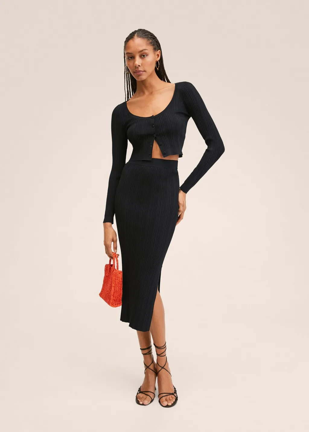 Cardigan crop a coste