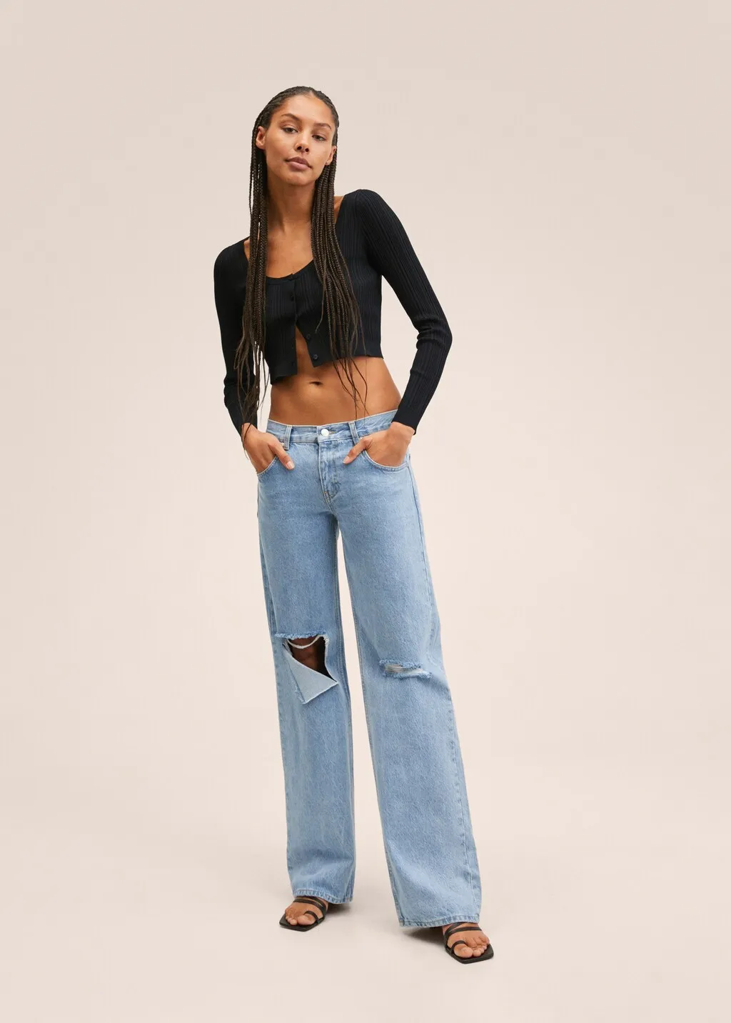 Cardigan crop a coste