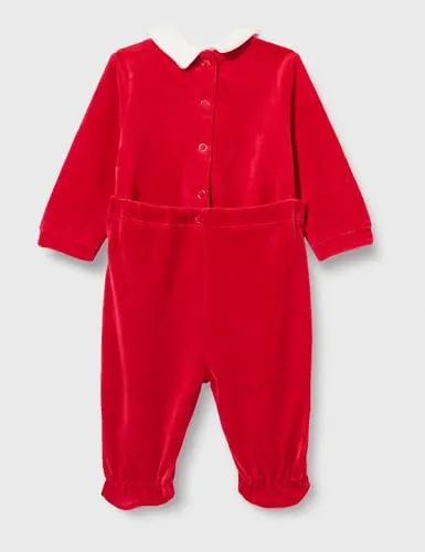 Chicco, Tutina Natale in ciniglia con piedino, Unisex 0-24, Rosso (831), 6 mesi