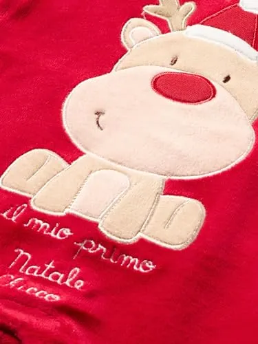 Chicco, Tutina Natale in ciniglia con piedino, Unisex 0-24, Rosso (831), 6 mesi