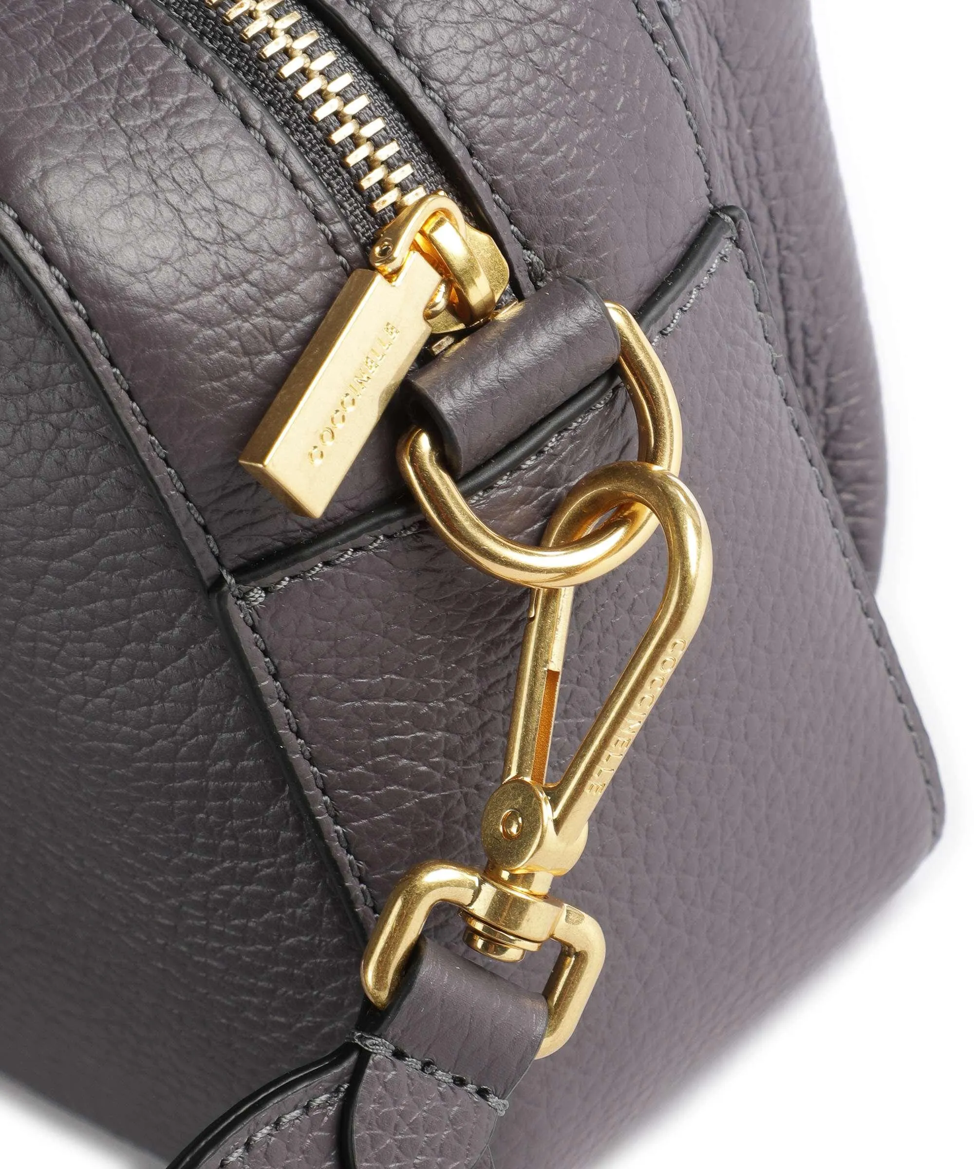  Coccinelle Beat Soft Ribbon Borsa a tracolla pelle granulata grigio scuro  