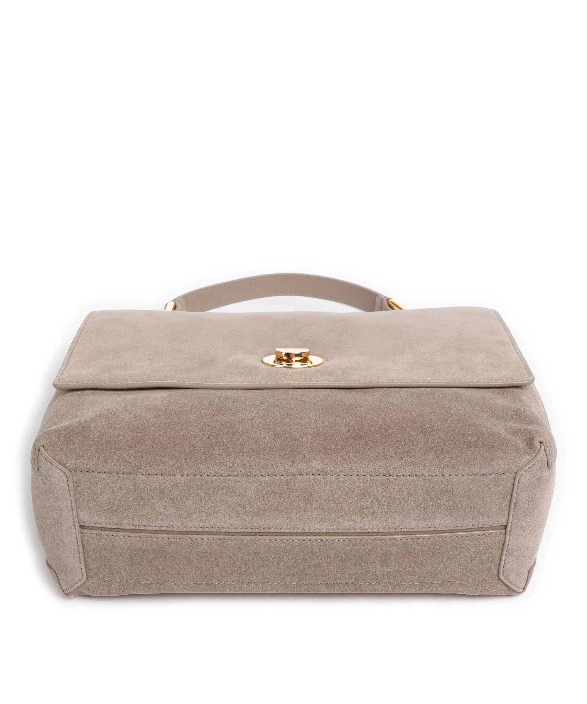  Coccinelle Liya Suede Borsa a mano pelle ruvida taupe  