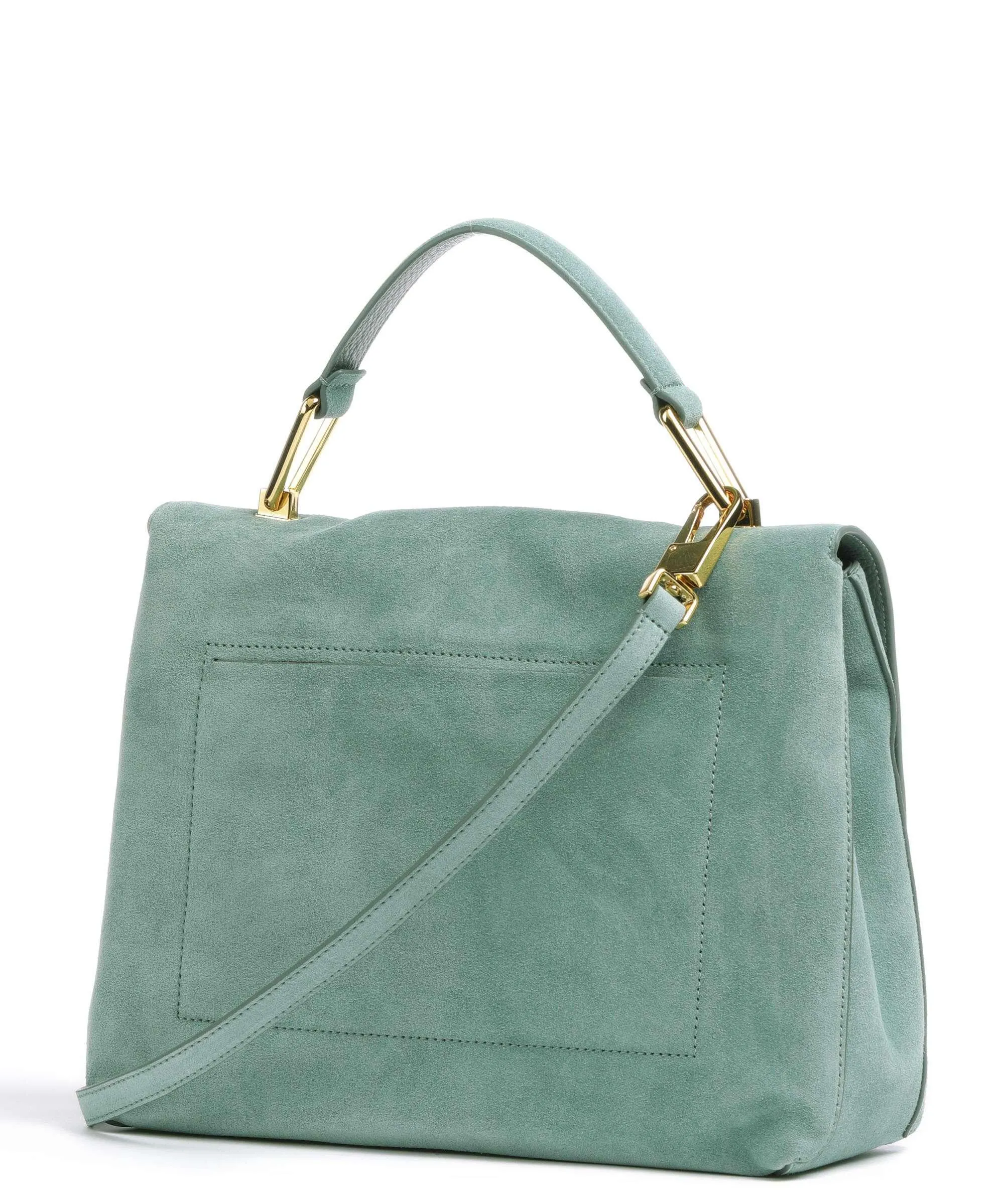  Coccinelle Liya Suede Borsa a mano pelle ruvida verde  