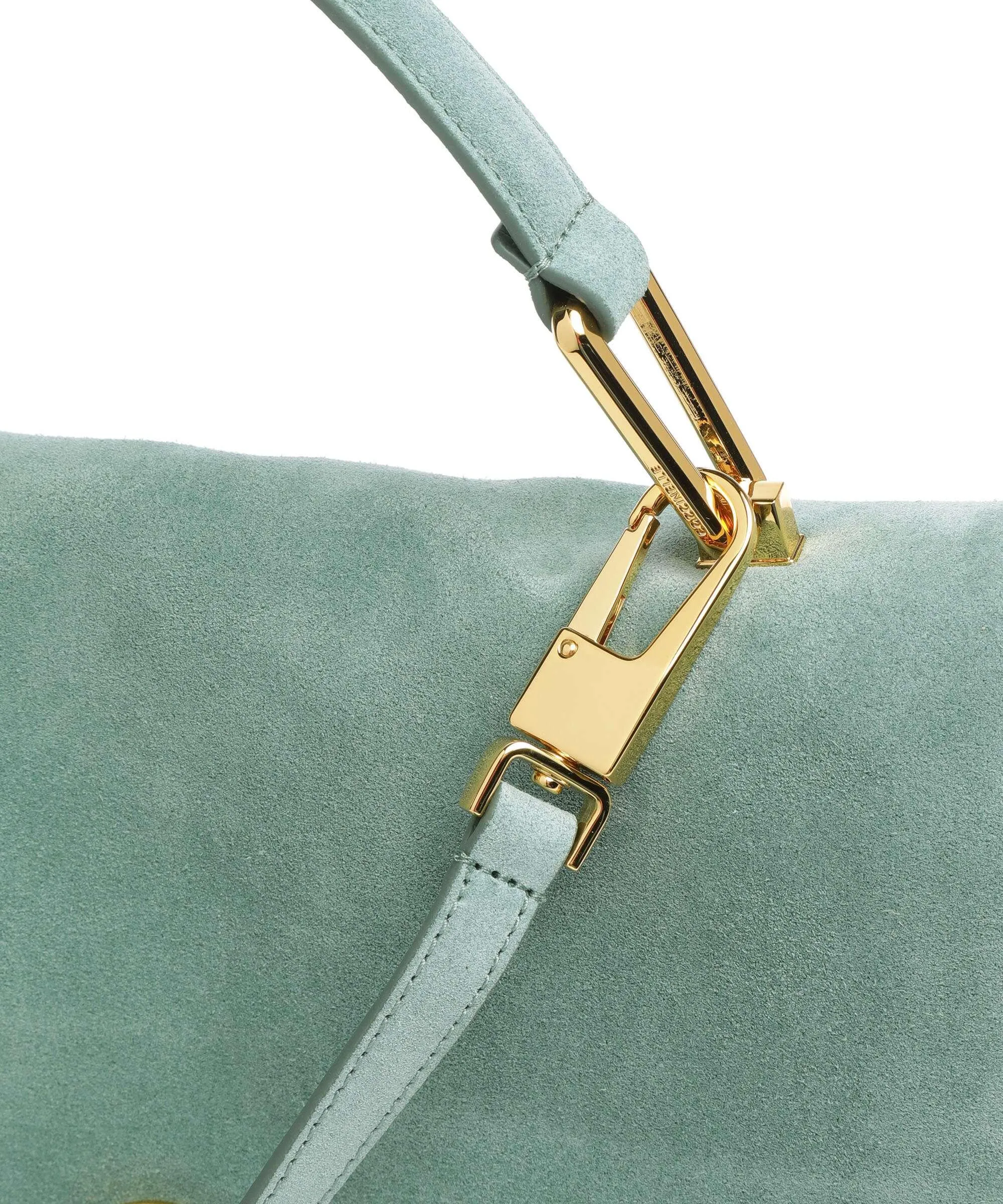  Coccinelle Liya Suede Borsa a mano pelle ruvida verde  