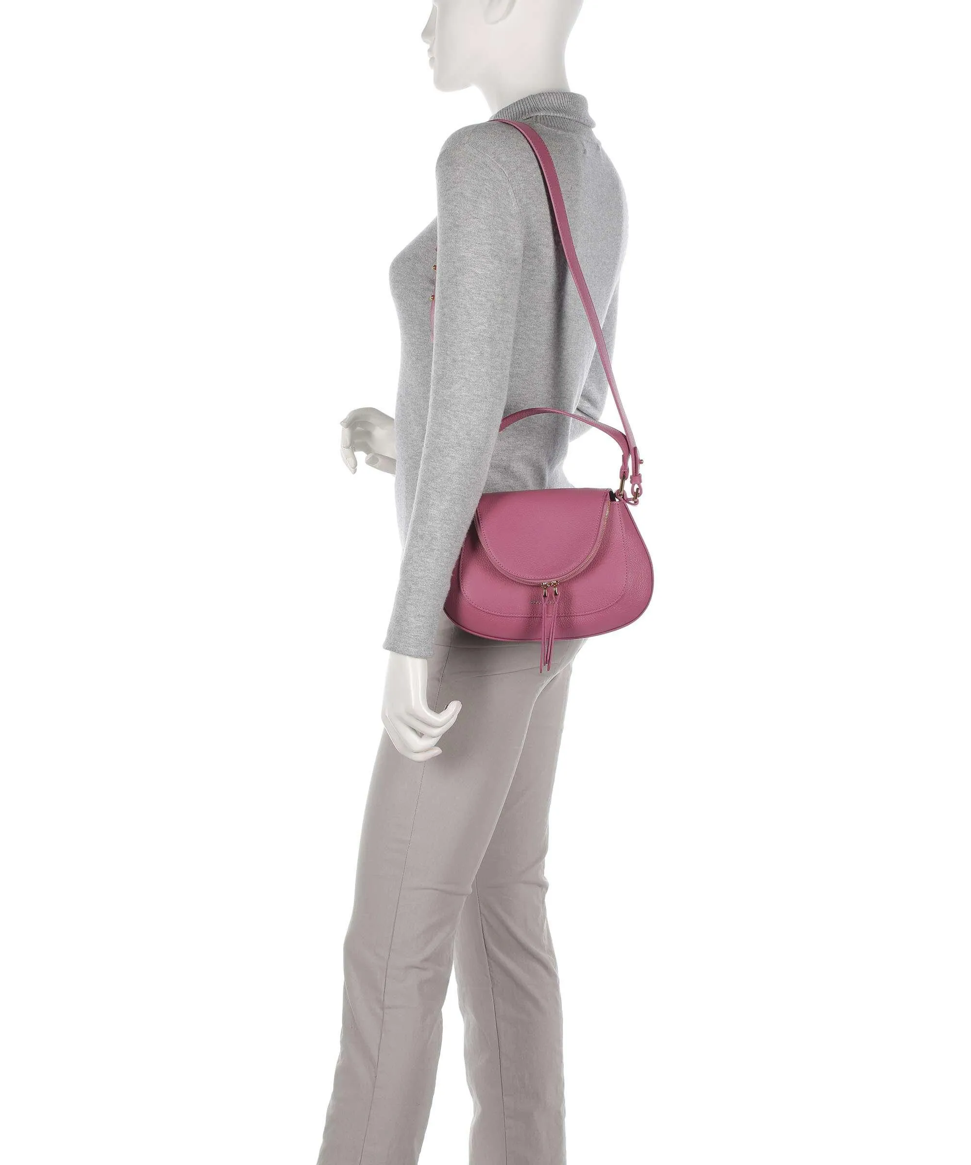  Coccinelle Sole Borsa a mano pelle di vacchetta grana pink  