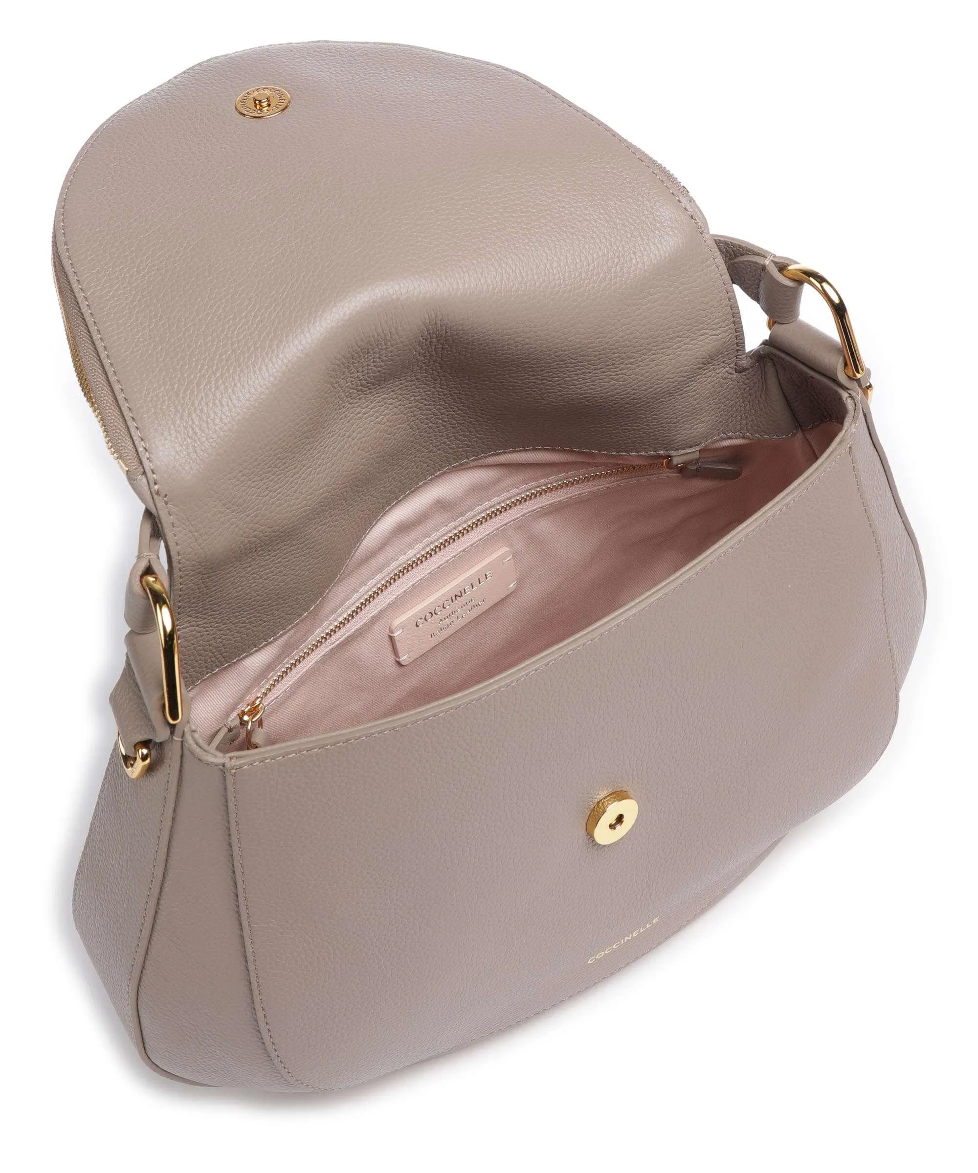  Coccinelle Sole Borsa a mano pelle granulata taupe  