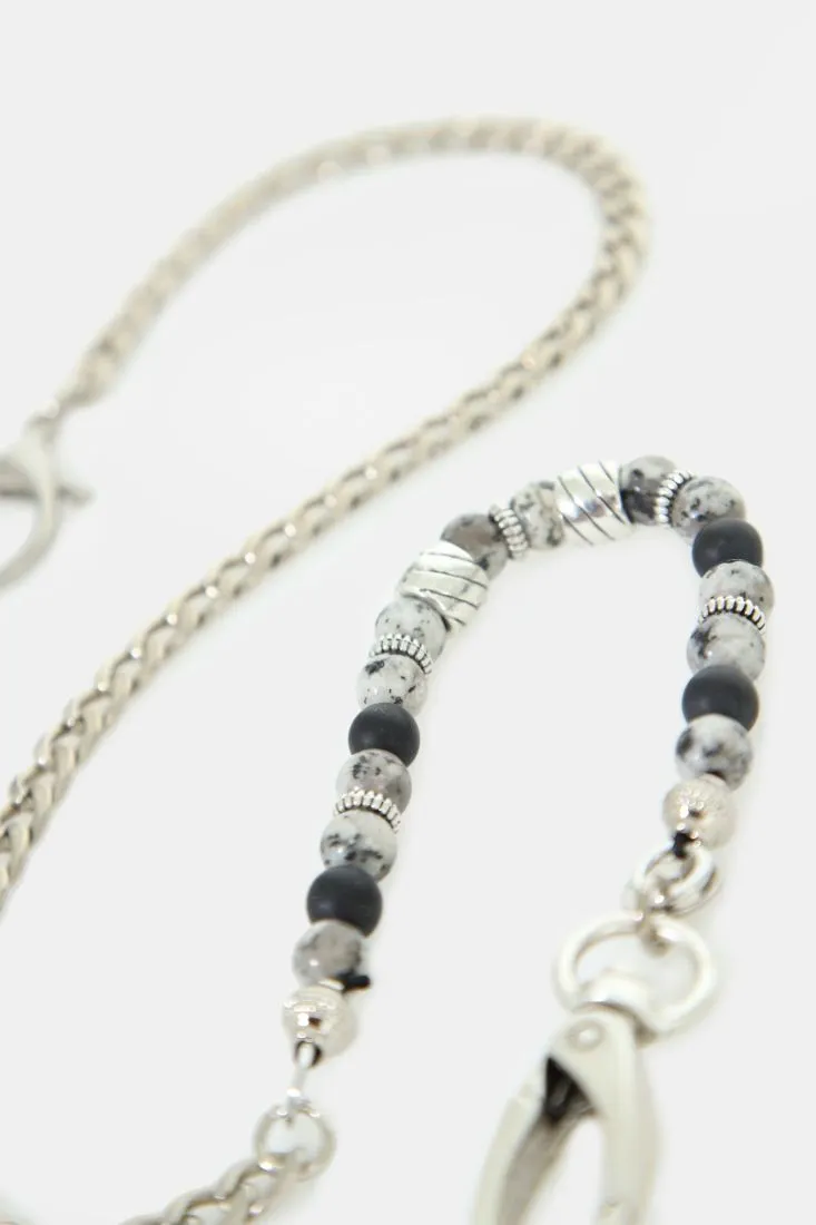 Collana con catena e pietre colorate