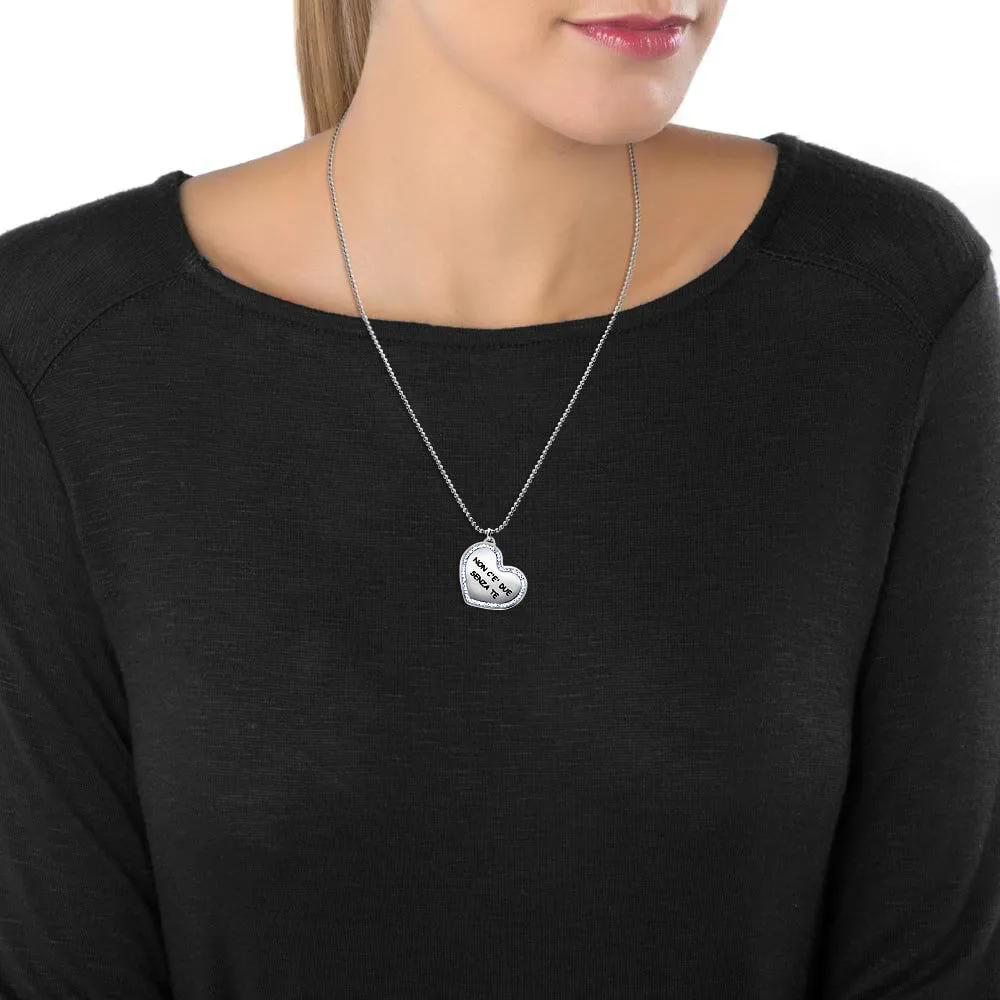Collana con ciondolo in acciaio e strass