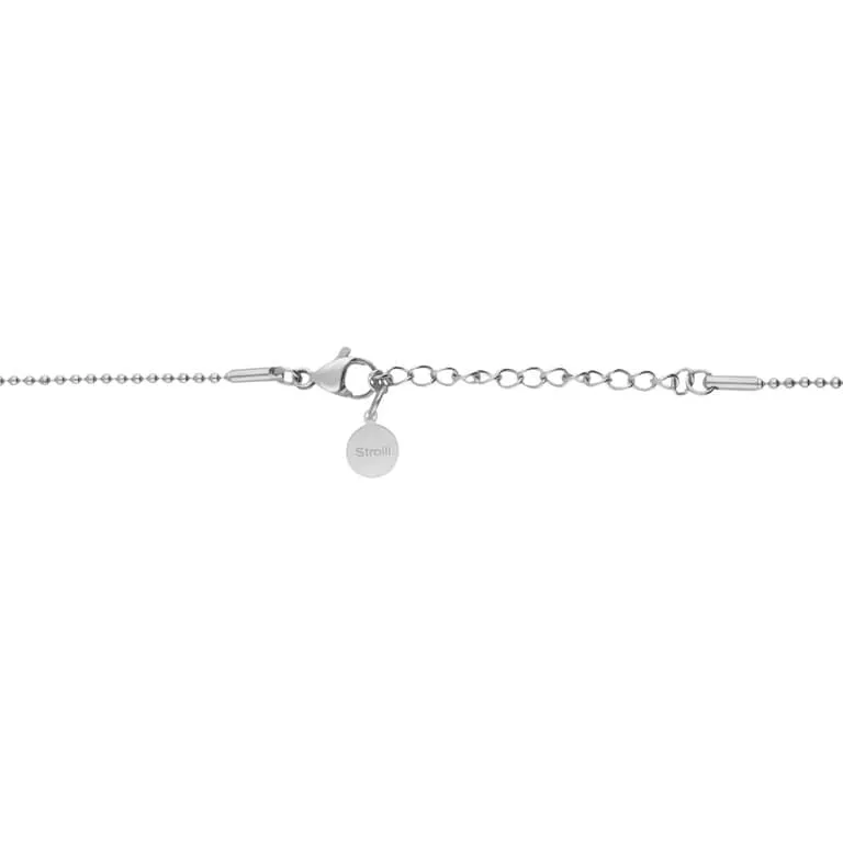 Collana con ciondolo in acciaio e strass