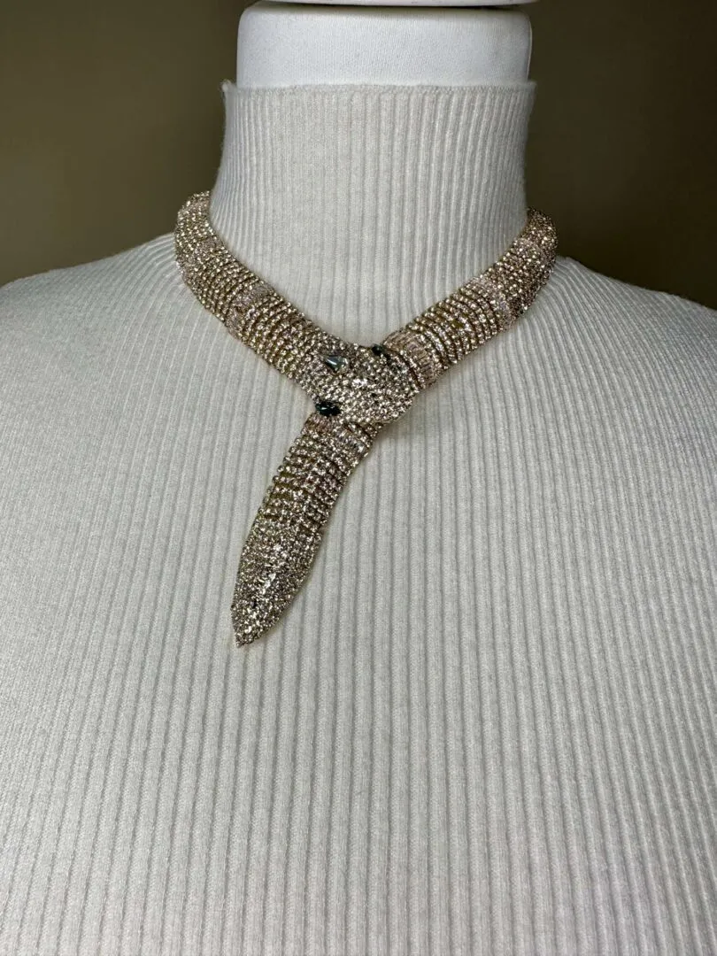 Collana serpente zirconi