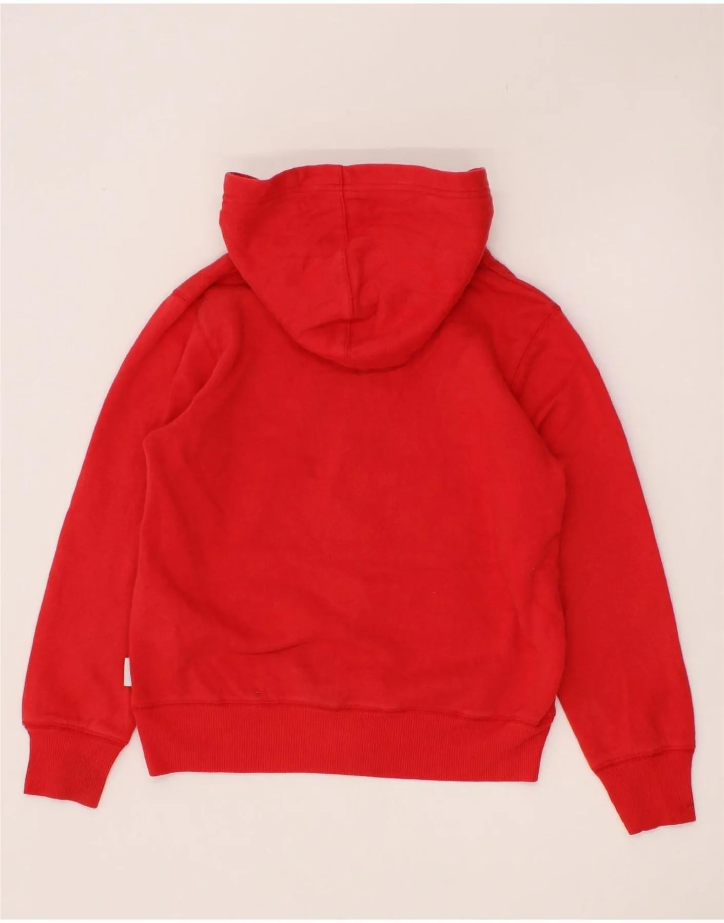 CONVERSE Boys Zip Hoodie Sweater 8-9 Years Small Red Cotton
