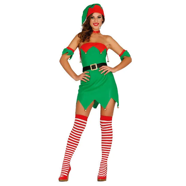 Costume da elfo di Natale senza maniche per donna