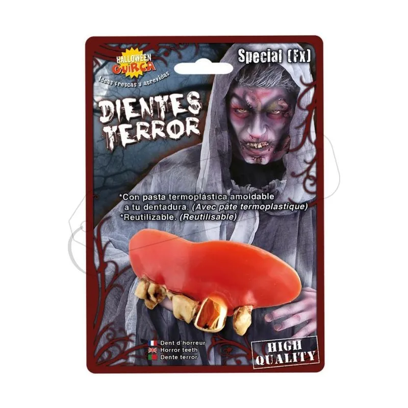 DENTIERA DI MOSTRO CON PASTA TERMOPLASTICA RIUTILIZABILE HALLOWEEN CARNEVALE HIGH QUALITY